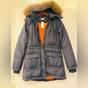 BARNEYS OF NEW YORK DOWN PARKA COAT WITH DETACHABLE  FUR  HOOD